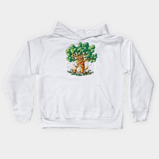 T-rex dinosaur under tree Kids Hoodie